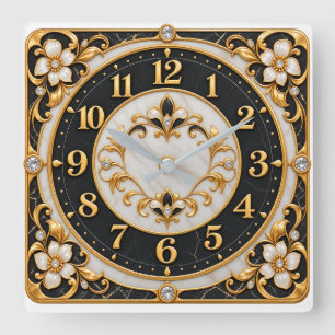 Vergoldete Wanduhr