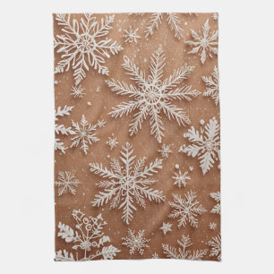 Vergoldete Winterkristalle Geschirrtuch