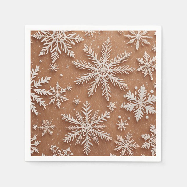 Vergoldete Winterkristalle Serviette (Vorderseite)