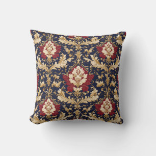 Vergoldeter Jugendstil-Blumendamast Kissen