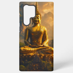 Vergoldeter sitzender Buddha unter einem Sonnenunt Samsung Galaxy Hülle