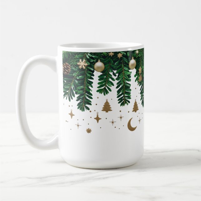 Vergoldeter Winterfoliage-Kombibecher - Premium Gr Kaffeetasse (Links)