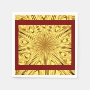 Vergoldeter Zenit Opulente Wirbel Karminrot Gold L Serviette