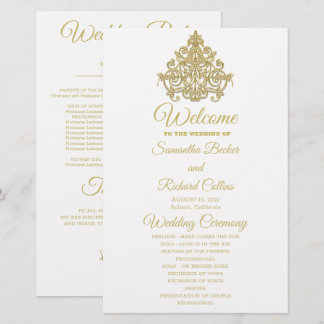 Vergoldetes elegantes Hochzeitsprogramm