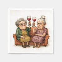 Vergrämte alte Damen mit Rotwein