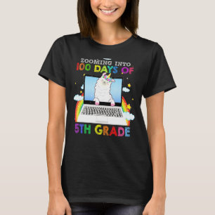 Vergrößern auf 100 Tage Niedlichen Lama der 5. Kla T-Shirt