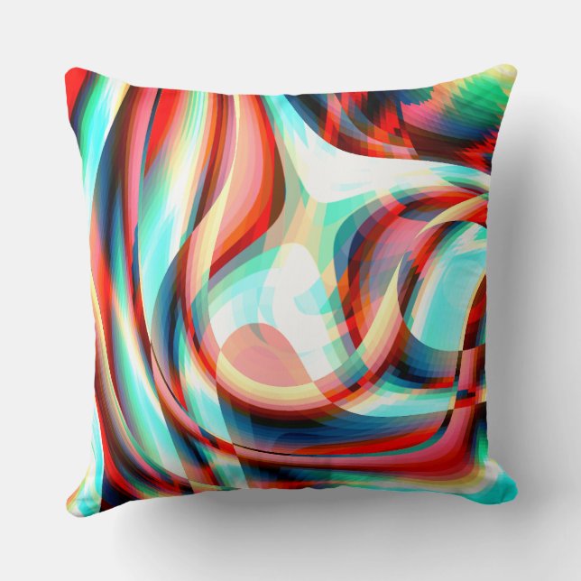 Vergrößern der gekrümmten roten Linien, überlagert Kissen (Rückseite)