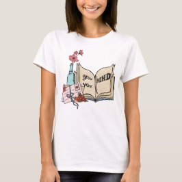 Vergrößern Sie Ihre Gedanken Buch Buchstaben Blume T-Shirt