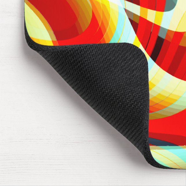 Vergrößernd gekrümmte rote Striche überlagern sich Mousepad (Ecke)