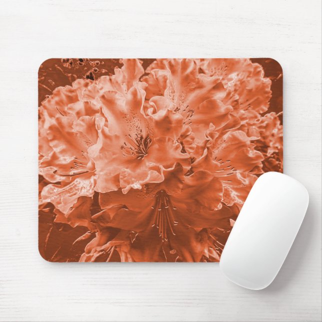 Vergrößerte Blume mit leichter Erleichterung, brau Mousepad (Mit Mouse)