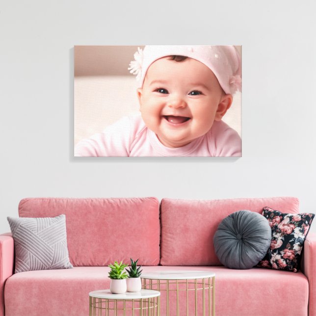 Vergrößerte Foto Canvas Print Baby Foto Family Leinwanddruck (Insitu (Wohnzimmer))