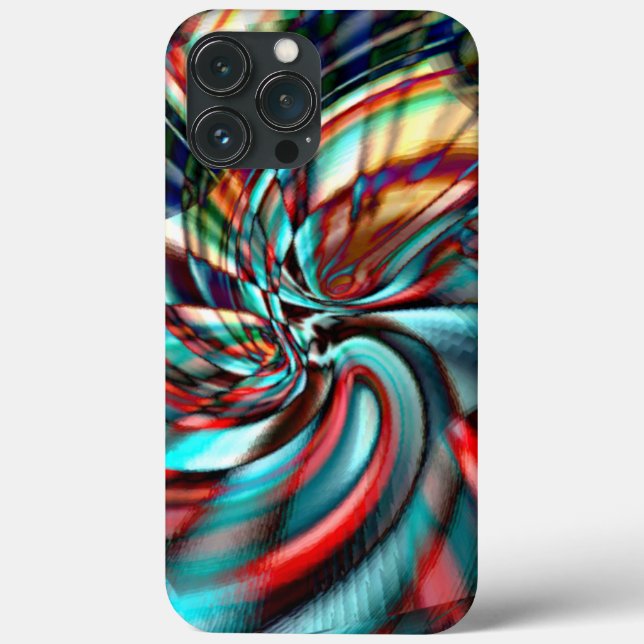 Vergrösserte Pixelspirale mit geballtem Glaston Case-Mate iPhone Hülle (Rückseite)