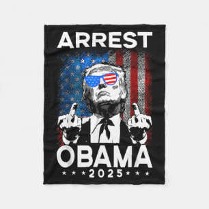Verhaften Sie Obama 2025 USA-Flagge-Design für Män Fleecedecke
