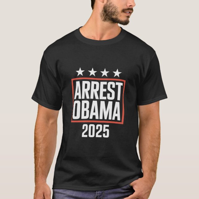 Verhaftung Obama 2025 T-Shirt (Vorderseite)