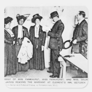 Verhaftung von Frau Pankhurst Quadratischer Aufkleber