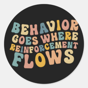 Verhalten geht dahin, wo die Verstärkung Bcba Aba  Runder Aufkleber