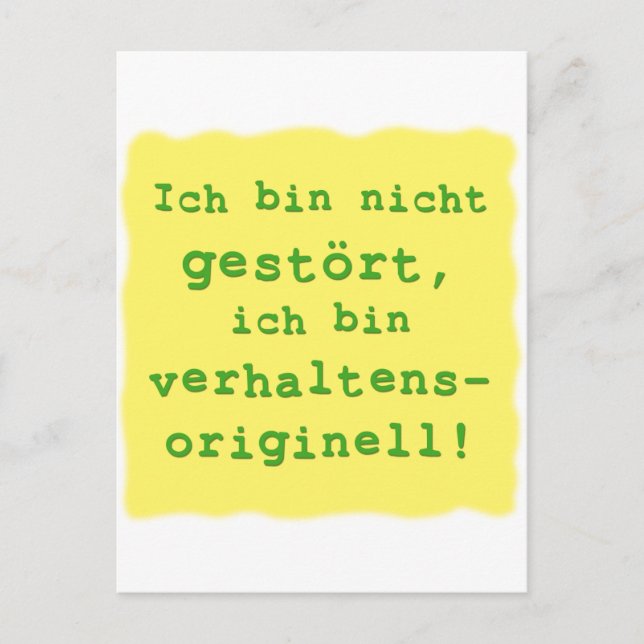 verhalten Soriginell Postkarte (Vorderseite)
