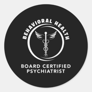 Verhaltens- und seelische Gesundheit Board-zertifi Runder Aufkleber