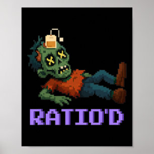 Verhältnis Pixeliger Zombie-Gamer Teag Npc Hallowe Poster