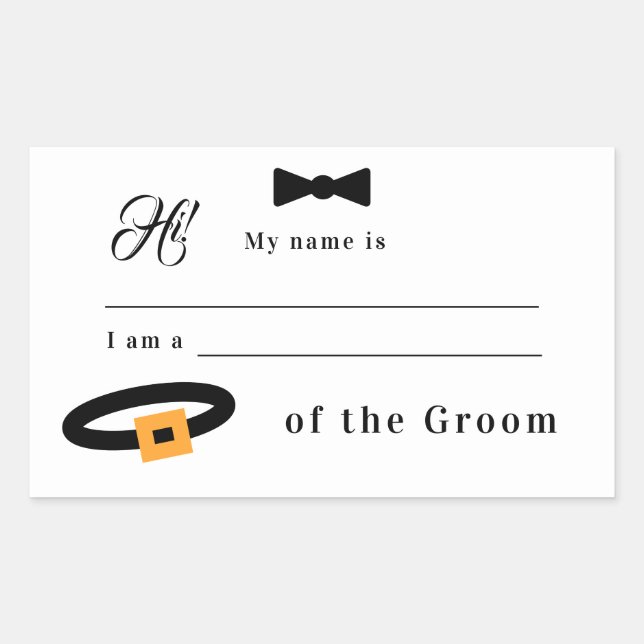 Verhältnis zum Groom-Hochzeitsticker Rechteckiger Aufkleber (Vorderseite)