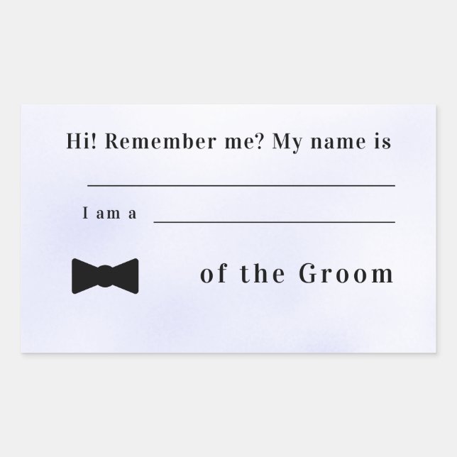 Verhältnis zum Groom-Hochzeitsticker Rechteckiger Aufkleber (Vorderseite)