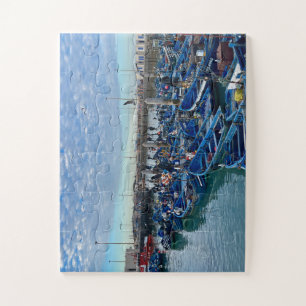 Verhedderte blaue Träume – Fischerboote von Essaou Puzzle