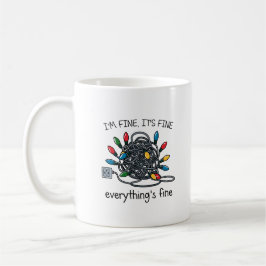 Verhedderte Weihnachtslichter Karte Kaffeetasse