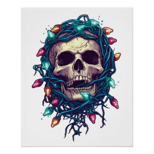 Verhedderter Skullmas � Lustiger Weihnachtsmann-Sk Poster