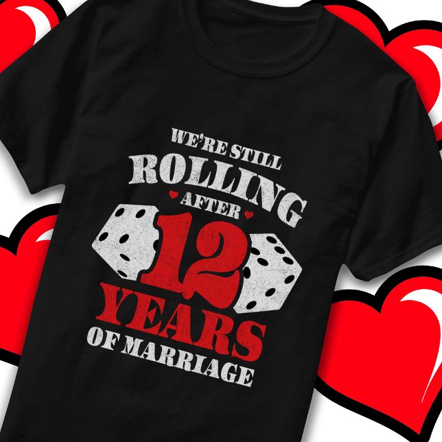 Verheiratet 12 Jahre Witziger 12. Hochzeitstag T-Shirt (Von Creator hochgeladen)