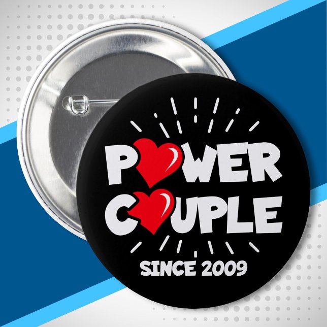 Verheiratet 2009 - Power Couple - Hochzeitstag Button (Von Creator hochgeladen)