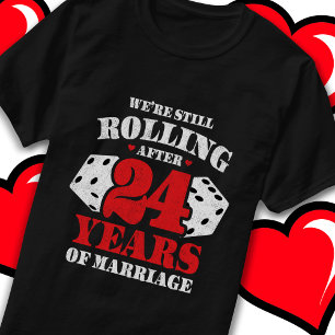 Verheiratet 24 Jahre Witziger 24. Hochzeitstag T-Shirt