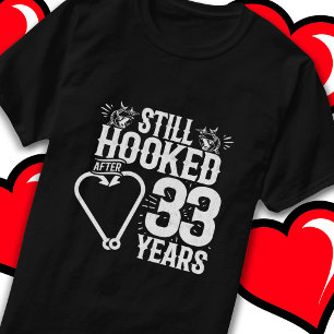 Verheiratet 33 Jahre Angeln 33. Jubiläum T-Shirt