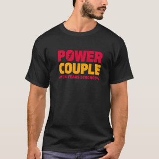 Verheiratet 34 Jahre Power 34 Jahre Geburtstag T-Shirt
