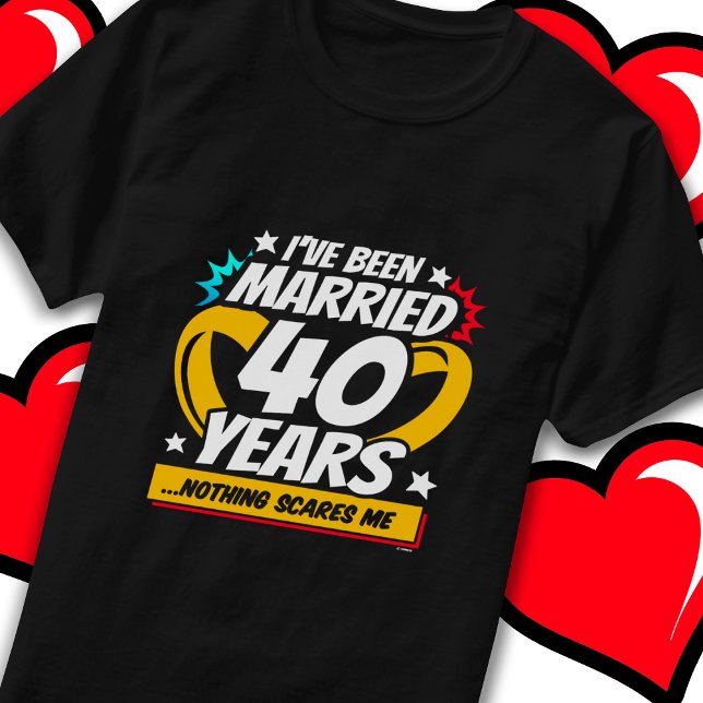 Verheiratet 40 Jahre Witziger 40. Hochzeitstag T-Shirt (Von Creator hochgeladen)