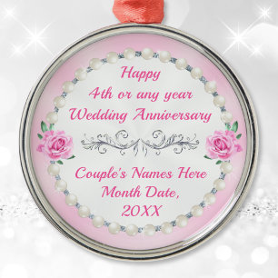 Verheiratet 4 Jahre Geschenk oder jedes Jahr, Jahr Ornament Aus Metall