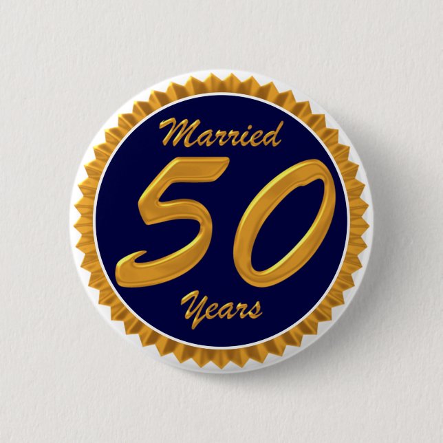 Verheiratet 50 Jahre Button (Vorderseite)