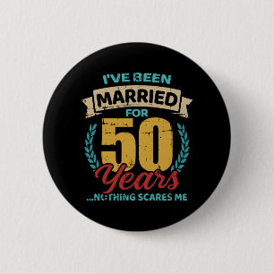 Verheiratet 50 Jahre goldener Hochzeitstag Button