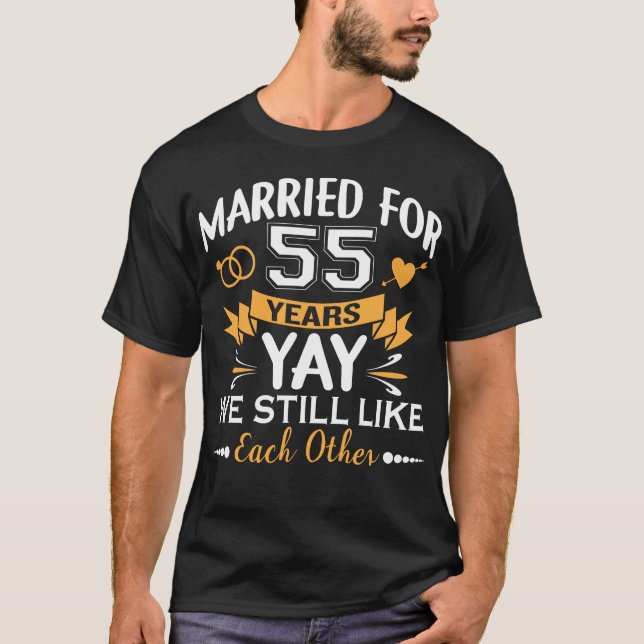 Verheiratet 55 Jahre 55 Jahre Hochzeitstag T-Shirt (Vorderseite)