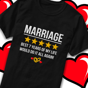 Verheiratet 7 Jahre Niedlich süß 7. Hochzeitstag T-Shirt