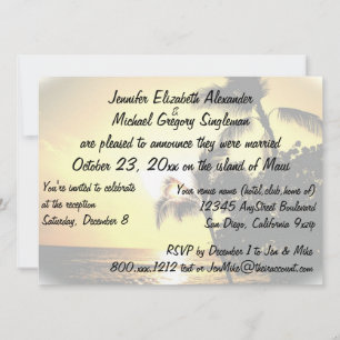 Verheiratet auf Maui Ankündigung mit Hochzeitsfeie