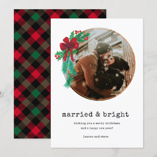 Verheiratet Bright Foto Neu verheiratet Couple Chr Feiertagskarte