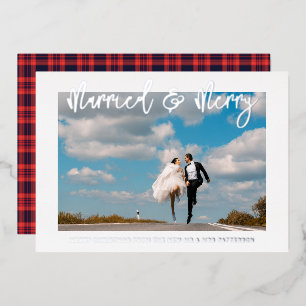 Verheiratet & Fröhlich Hochzeit Herr & Frau Erstes Folieneinladung