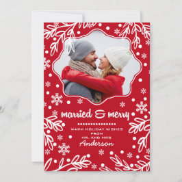 Verheiratet & fröhlich. Weihnachts-Fotokarte Feiertagskarte