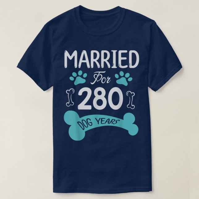 Verheiratet für 280 Hunde Jahre 40 Jahre Hochzeit T-Shirt (Design vorne)