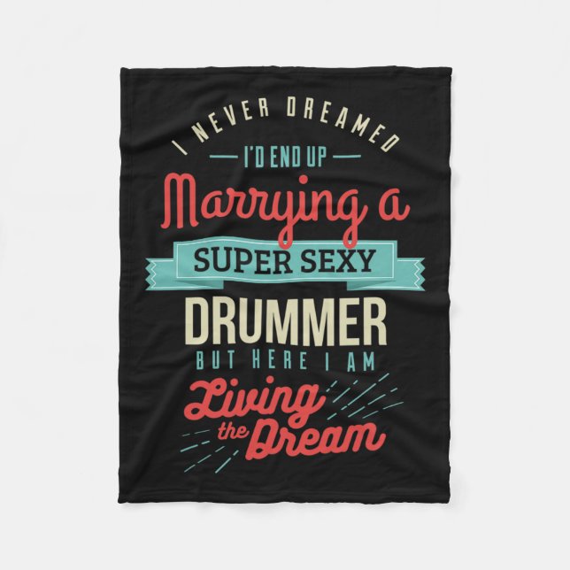 Verheiratet für Geschenke eines Drummers Fleecedecke (Vorderseite)