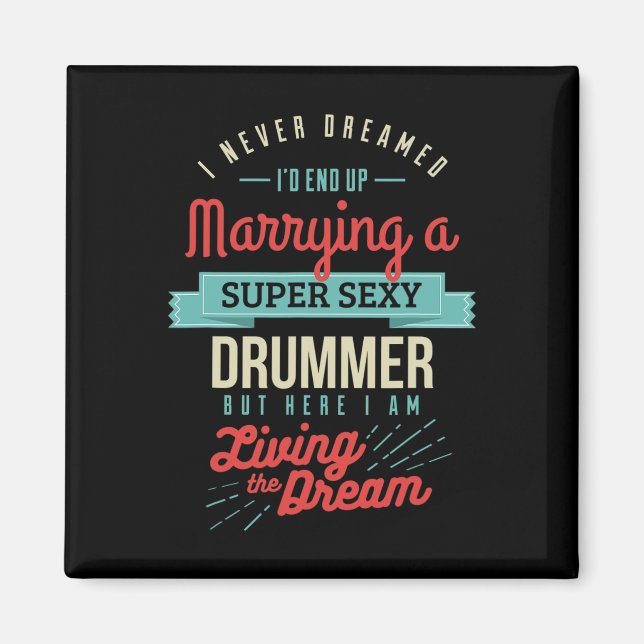 Verheiratet für Geschenke eines Drummers Magnet (Vorne)