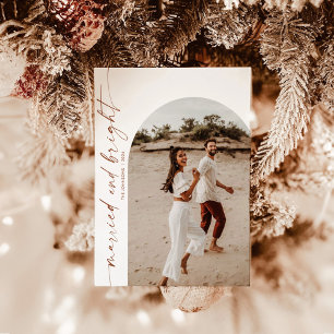 Verheiratet & hell Weihnachtskarte Foto Einladung
