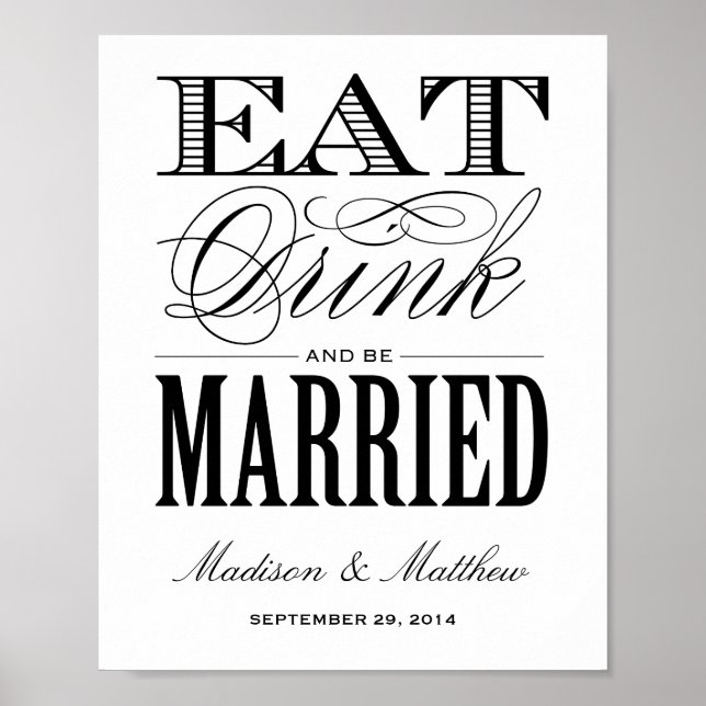 Verheiratet | Hochzeitssymbol Poster (Vorne)