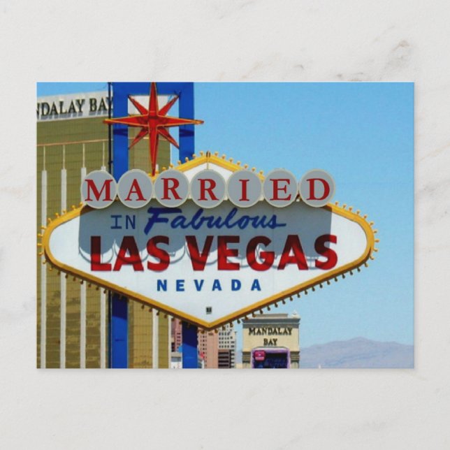 VERHEIRATET in der Fabulous Las Vegas Postkarte (Vorderseite)