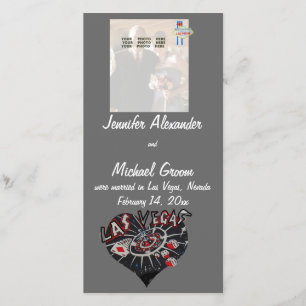 Verheiratet in der Las- VegasFoto-Mitteilung Ankündigung